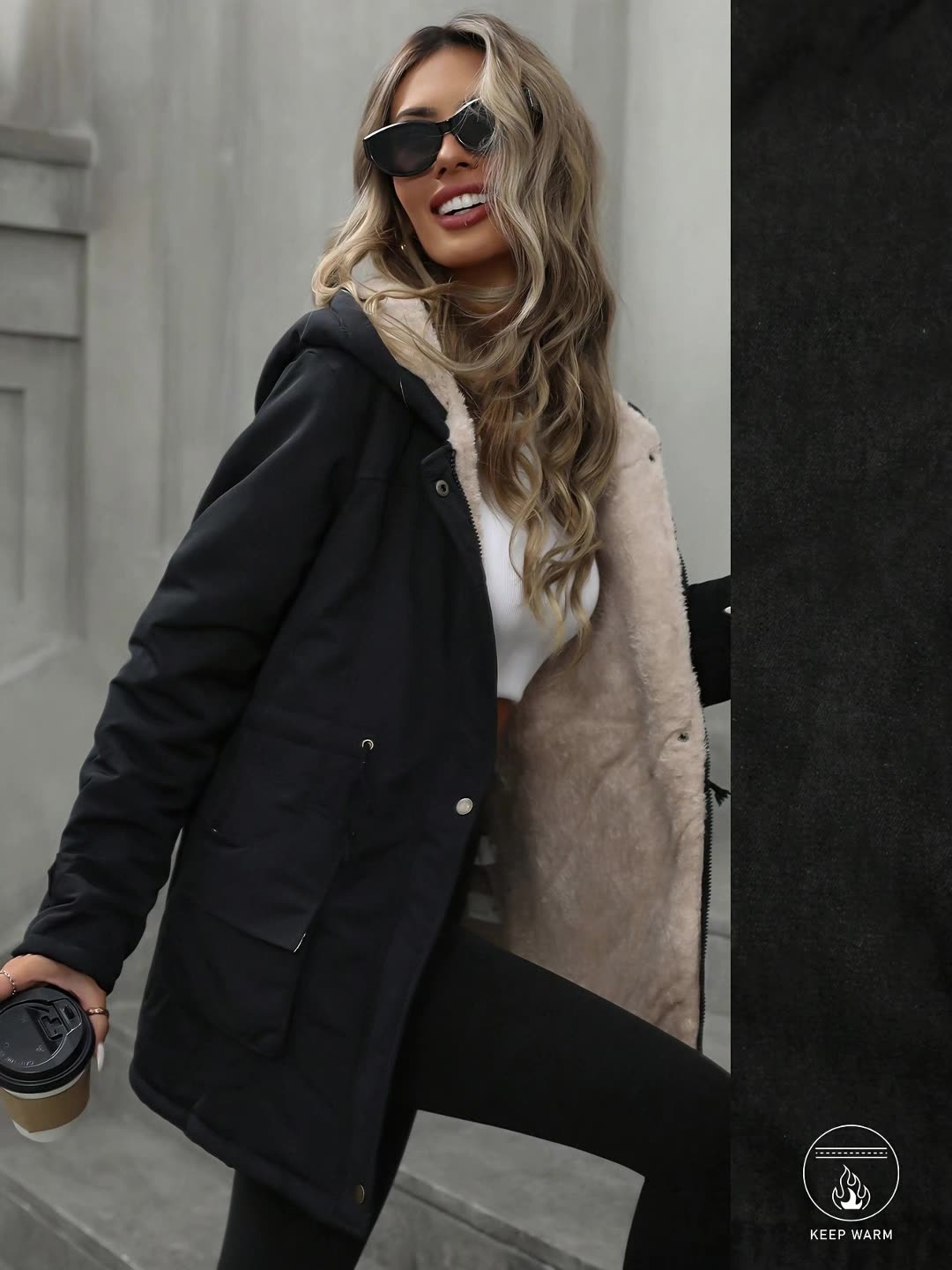 Warmer Parka aus Hochwertigem Lammfell